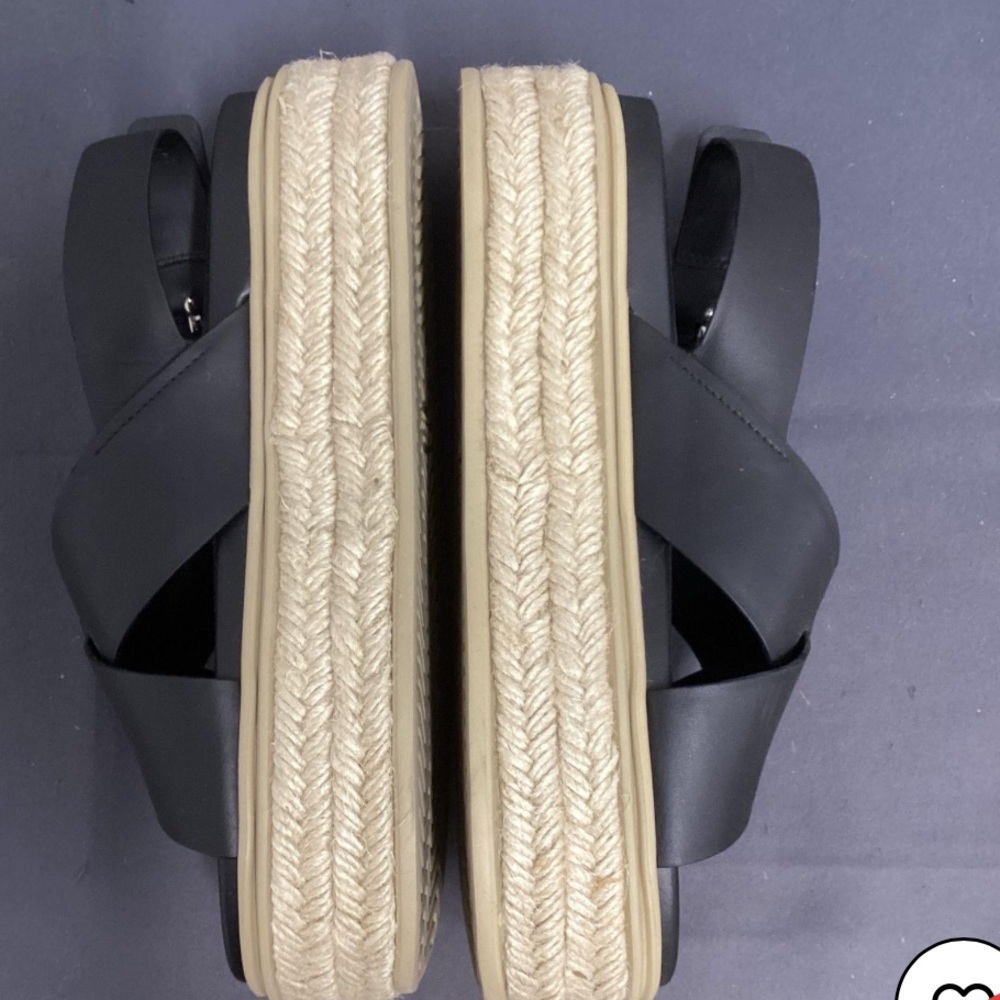 Prada Women's Black Crisscross platform Espadrille Sandals Shoes size 36.5 - Picture 6 of 9